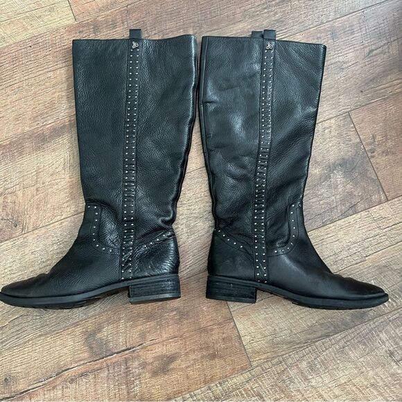 Sam Edelman Prina Black Leather Riding Boots Women’s Size 7.5 - Picture 5 of 15
